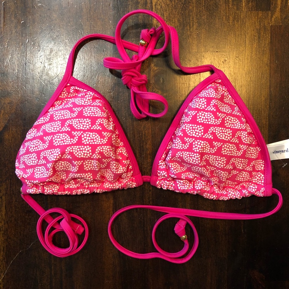 New vineyard vines whale polka dot bikini top
